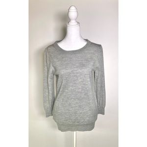 J Crew Style #93577 Grey Marino Wool Sweater Crewneck Women’s size Medium